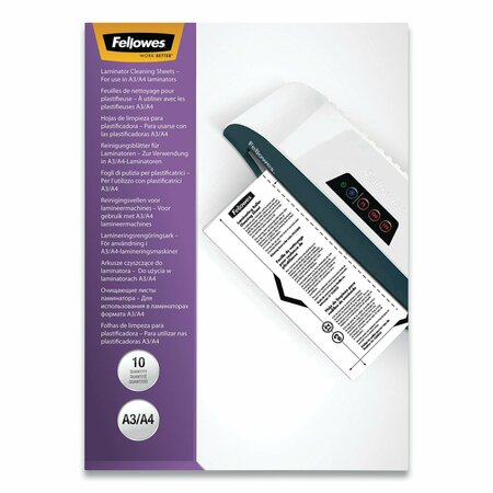Fellowes Laminator Cleaning Sheets, 8.5x11, PK10 5320603